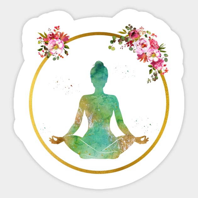 Yoga meditation Sticker by erzebeth